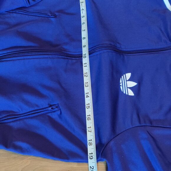 Adidas Purple Track Jacket Classic Striped Trefoil Logo Full Zip Size Small - Picture 10 of 15